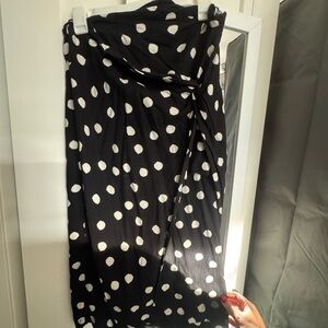 Black Maxi Wrap Skirt with Asymmetrical Design for Cocktail